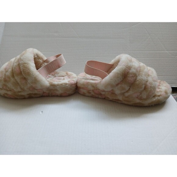 Ugg Platform Slippers Womens 8 Light Pink-Tan Cheetah Print Beautiful Soft Fuzzy - Picture 9 of 16